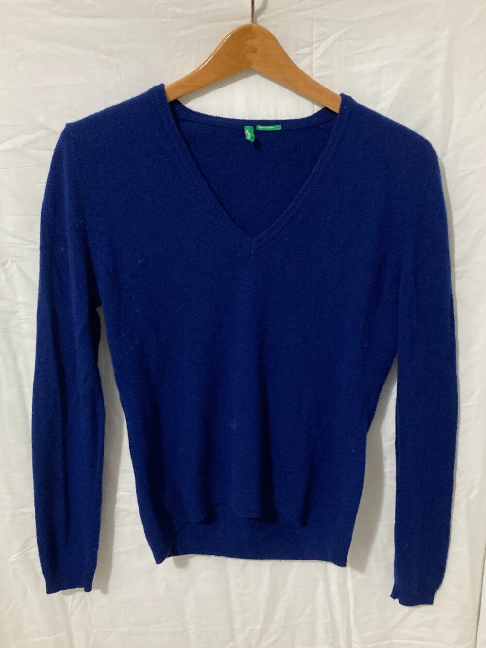 United Colors Of Benetton Womens Sweater Blue Size M Classic Colorful 100% Wool